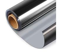 Hidbea Pellicola per finestre unidirezionale, pellicola riflettente per la privacy diurna, anti-sole, senza colla, antistatica, controllo del calore, per casa e ufficio, nero argento, 80 x 200 cm
