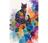 Hidden Cat Mosaic Art Print Journal: a GRAPH notebook for self-expression