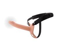 Hidden Desire Inferno Vibrating Silicone Hollow Penis Strap-On with Remote 20cm Skin