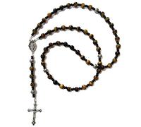 Hidden Hollow Beads Rosario con perline a mano, cattolico, preghiera, medaglia patrona e croce, da donna, prodotto negli Stati Uniti, 18 inches, Perline su filo a 19 fili, Senza pietra