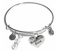 Hidden Hollow messaggio e fascino (55 a scelta) espandibile, impilabile, braccialetto di filo, in the popular Style e argento-placcato-base, cod. Bangle UK