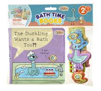 Hidden Pigeon Company Mo Willems Bath Time Books - Activity Books for kids, Bath book, 6 Padded suction cups, 1 Mesh bag