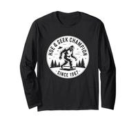Hide And Seek Champion - Grafica retrò di Bigfoot Maglia a Manica