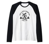 Hide And Seek Champion - Grafica retrò di Bigfoot Maglia con Maniche Raglan