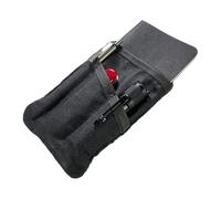 Hide & Drink Borsa tascabile multiuso compatta con cerniera, mini custodia per attrezzi da campeggio, tela cerata, custodia per coltelli, organizer sottile fatto a mano (nero antracite)
