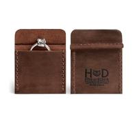 Hide & Drink, Custodia in pelle per fedi nuziali, sacchetto di fidanzamento, gioielli per sposi e sposi, da viaggio, porta anelli, porta anelli proposta, realizzato a mano, include 101 anni di