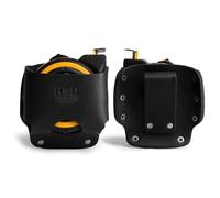 Hide & Drink, Grande supporto per metro a nastro realizzato a mano in pelle pieno fiore, facile passante per cintura per tuttofare, carpentieri, elettricisti, colore: nero antracite