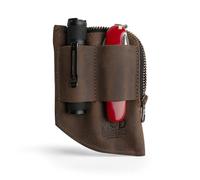 Hide & Drink, Portafoglio tascabile EDC realizzato a mano in pelle pieno fiore, custodia per contanti, organizer con cerniera, porta carte, accessorio da viaggio, Marrone Bourbon, Bourbon Brown,