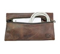 Hide & Drink Rustic Leather all Purpose Utility & Charger Case for MacBook, iPad & Laptop Handmade by Bourbon Brown