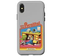 Hide from Reality Sarcastic Retro Vintage Funny Adult Humor Custodia per iPhone X/XS
