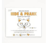 Hide & Seek Prank Meowy - Trappola glitterata intermittente per 8 ore con adesivo da parete e sacchetto glitterato a sorpresa per divertimento in ufficio e a casa, risate garantite