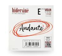 Hidersine Andante - Corda singola E per violino misura 1/4, anima in acciaio, ottimo tono e ottimo rapporto qualità-prezzo, perfetta per studenti con violini di dimensioni di un quarto.