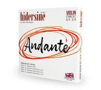 Hidersine Andante - Corde per violino 4/4 e 3/4, anima in acciaio per una facile sensazione di suono. Ottimo tono e grande valore. Corde per studenti ideali per violini. 1 set di 4 corde.