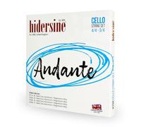 Hidersine Andante - Set di 4 corde per violoncello 4/4-3/4, anima in acciaio, corda in lega, facilità di suono, tono eccellente e ottimo rapporto qualità/prezzo, ideale per studenti di violoncello con