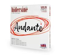 Hidersine Andante - Set di corde per violino 1/4, anima in acciaio per una facile sensazione di suono. Ottimo tono e grande valore. Corde per studenti ideali per violini di dimensioni quarto. 1 set di