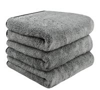 HIDMD Microfibre Car Drying Towels Car Washing Cloths For Drying Cleaning Grey 3Pack 40X60CM Grey