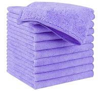 HIDMD Panni per la pulizia in microfibra, panni multiuso in microfibra, panni per la pulizia senza striature, confezione da 10, 30 x 30 cm Violetta