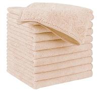 HIDMD Panno in microfibra, panni riutilizzabili in microfibra, panni lavabili da cucina, confezione da 10, beige, 30 cm x 30 cm