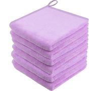 HIDMD Panno Struccante per il Viso in Microfibra Pulizia Viso Solo con Acqua 30cm x 30cm 6 pezzi Viola chiaro