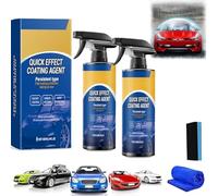HIDRUO 3 in 1 Ceramic Car Coating Spray, 2025 Upgrade Multi-Functional Coating Renewal Agent, High Protection Quick Car Coating Spray Fast-Acting, Nanotechnology Plastic Parts Refurbish Agent, 2 Set