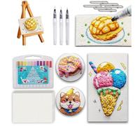 HIDRUO 3D Magic Foam Texture Painting Kit, Magic Puffy Paint Art, Puffy Popcorn Magics Foam Texture Painting Kit with Foams Paint Paper and Markers, DIY Bubble Drawing Pens for Painting (Rectangle)