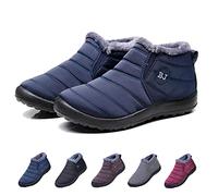 HIDRUO Boojoy Winter Boots, Winter Warm Anti-slip Ankle Booties, Waterproof Slip on Outdoor Fur Lined Snow Shoes for Women (Blue, 43)