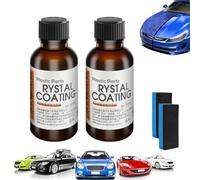 HIDRUO Car Plastic Plating Refurbishing Agent, Crystal Coating Plastic Restoration, Restorer Refurbish Agent with Sponge,Automotive Exterior and Interior PlasticParts Scratch Remover (2 Set)