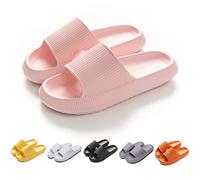 HIDRUO Cozislides Original Slippers, Unisex Massage Shower Sandals Quick Dry Open Toe Pillow Slippers with Non-slip Sole for Indoor&outdoor (Pink, 36-37 EU)
