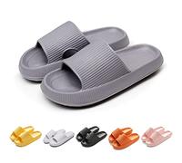 HIDRUO Cozislides Original Slippers, Unisex Massage Shower Sandals Quick Dry Open Toe Pillow Slippers with Non-slip Sole for Indoor&outdoor (Gray, 42-43 EU)