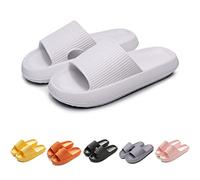 HIDRUO Cozislides Original Slippers, Unisex Massage Shower Sandals Quick Dry Open Toe Pillow Slippers with Non-slip Sole for Indoor&outdoor (White, 36-37 EU)