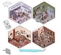 HIDRUO DIY 3D Casa Sticker, Scena Divertente Make, Cozy Little Home Quiet Book, Set di Adesivi Cartoon per Adulti e Bambini per Alleviare lo Stress (B(12.5X15cm))