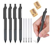 HIDRUO Inkless Pencil, Infinity Pencil with Eraser, Unlimited Writing Pencil, Long Lasting Magic Reusable Pencils for Writing, Drawing, Drafting, Home Office School Supplies (Black, 4PCS)