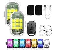 HIDRUO Luci Stroboscopiche Wireless LED, 7 Colori, 2 Luci + Telecomando, Ricaricabile USB