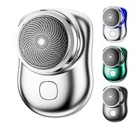 HIDRUO Mini Shaver Portable Electric Shaver, Pocket Portable Electric Shave, Usb Mini Shaver Electric Razor for Men, Type C Waterproof Rechargeable Wet and Dry Mens Razor (Silvery)