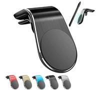 HIDRUO Mobile Phone Navigation Magnetic Bracket, Navigation Bracket Phone Holder, Magnetic Navigation Bracket, Air Vent Phone Car Mount, L Type 360° Universal Car Cellphone Holder Strong (Black)