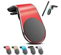 HIDRUO Mobile Phone Navigation Magnetic Bracket, Navigation Bracket Phone Holder, Magnetic Navigation Bracket, Air Vent Phone Car Mount, L Type 360° Universal Car Cellphone Holder Strong (Red)
