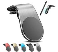 HIDRUO Mobile Phone Navigation Magnetic Bracket, Navigation Bracket Phone Holder, Magnetic Navigation Bracket, Air Vent Phone Car Mount, L Type 360° Universal Car Cellphone Holder Strong (Silver)
