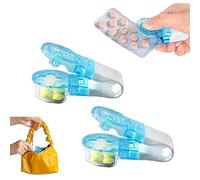 HIDRUO Portable Pill Taker, Tablets Pills Blister Pack Portable Travel Pill Taker, No Contact Easy to Take Medicine Take Out Tool for The Elderly (2PCS)
