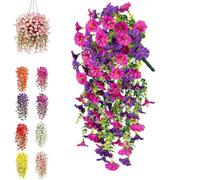 HIDRUO Precisetrue Hanging Flowers, UV Simulation Artificial Flower, Fake Hanging Flowers Plants Bougainvillea Artificial, Artificial Drooping Flower Plants,for Outdoor Garden Porch Wall Home (G)
