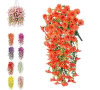 HIDRUO Precisetrue Hanging Flowers, UV Simulation Artificial Flower, Fake Hanging Flowers Plants Bougainvillea Artificial, Artificial Drooping Flower Plants,for Outdoor Garden Porch Wall Home (F)