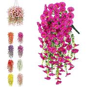 HIDRUO Precisetrue Hanging Flowers, UV Simulation Artificial Flower, Fake Hanging Flowers Plants Bougainvillea Artificial, Artificial Drooping Flower Plants,for Outdoor Garden Porch Wall Home (E)