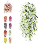 HIDRUO Precisetrue Hanging Flowers, UV Simulation Artificial Flower, Fake Hanging Flowers Plants Bougainvillea Artificial, Artificial Drooping Flower Plants,for Outdoor Garden Porch Wall Home (C)