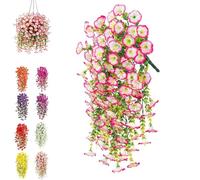 HIDRUO Precisetrue Hanging Flowers, UV Simulation Artificial Flower, Fake Hanging Flowers Plants Bougainvillea Artificial, Artificial Drooping Flower Plants,for Outdoor Garden Porch Wall Home (B)