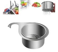 HIDRUO Stainless Steel Swan Sink Strainer Basket, Kitchen Sink Food Waste Filter and Vegetables Fruits Clean Multifunction Hanging Colander Drain Basket Swan Basket (1 PCS)