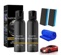 HIDRUO Ultishine Plastic Revitalizing Coating Agent Set, Plastic Refreshing Car Black, Powerful Stain Removal Kit for Car, Nano Plastic Refreshing Coating for Car Quick Restorer (30ML, 2PCS)