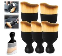 HIDRUO Woobrooch Car Interior Dust Sweeping Soft Brush, Car Cleaning Brush Interior, Car Duster Brush Car Accessories for Dashboard, AC Vents, Leather, Scratch-Free (5PCS)