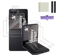HidWee Compatibile con Samsung Galaxy Z Flip7 / Flip 7 5G Pellicola Protettiva, 2 Pezzi Flessibile Pellicola e 2 Pellicola Vetro temperato Schermo Esterno e 2 Fotocamera Protettiva, HD Senza Bolle