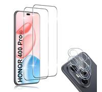 HidWee Screen Protector Compatibile con Honor 400 Pro 5G Vetro Temperato Pellicola Fotocamera (2 + 2 Pezzi), [3D Copertura Completaper] Senza Bolle HD Anti Graffio 9H Pellicola Protettiva