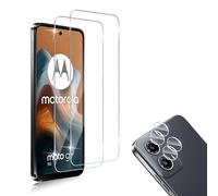 HidWee Screen Protector Compatibile con Motorola Moto G34 2 Pezzi Vetro Temperato + 2 Pezzi Pellicola Fotocamera, Senza Bolle, Anti Graffio, 9H Durezza Pellicola Protettiva + Pellicola Fotocamera