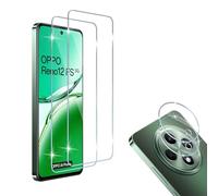 HidWee Screen Protector Compatibile con OPPO Reno 12 FS/12 F 4G/5G 2 Pcs Vetro Temperato + 2 Pcs Pellicola Fotocamera, Senza Bolle, Anti Graffio, 9H Durezza Pellicola Protettiva + Pellicola Fotocamera